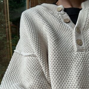 Mod Ref Cotton Pebble Knit Pullover Sweater S